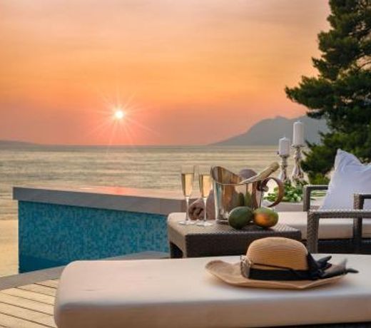 Luxury Seafront Villa Brela Pride with private heated pool at the beach in Brela - Baska Voda