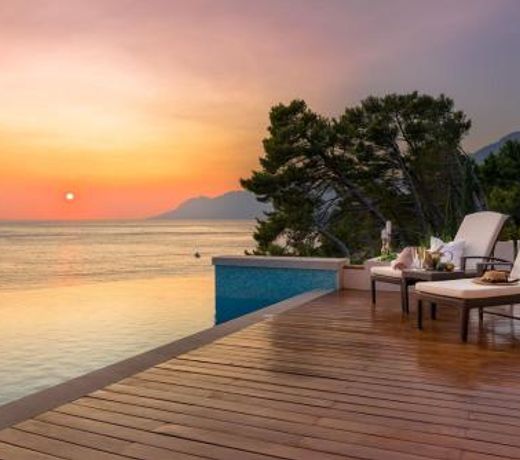 Luxury Seafront Villa Brela Pride with private heated pool at the beach in Brela - Baska Voda