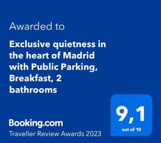 Exclusive quietness in the heart of Madrid with Public Parking, Breakfast, 2 bathrooms