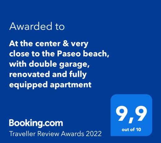 At the center & very close to the Paseo beach, with double garage, renovated and fully equipped apartment