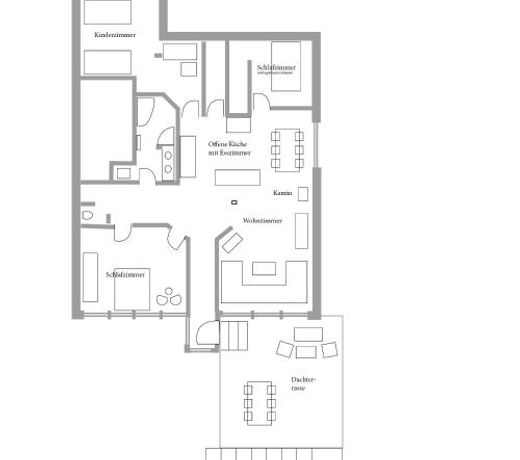 Helle, offene Dachgeschosswohnung mit Terrasse