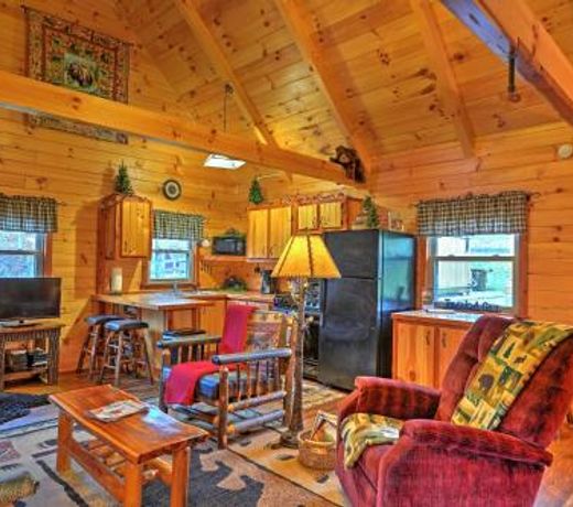 Rustic Dundee Log Cabin with Hot Tub and Forest Views!