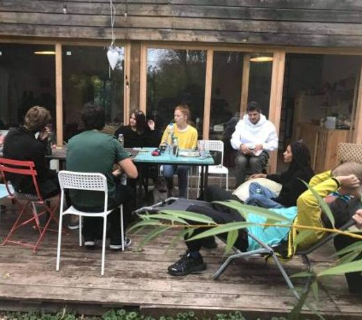 Szentendrei sziget, modern faház, télen is