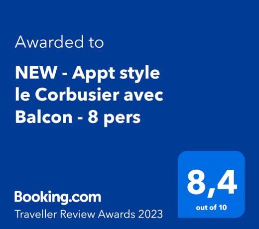 NEW - Appt style le Corbusier avec Balcon - 8 pers
