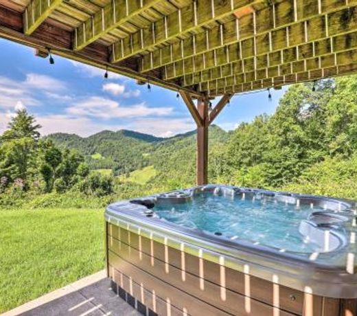 Secluded Mountaintop Escape with Deck and Hot Tub