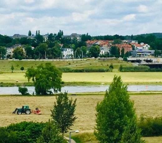 Panoramablick auf Elbe und Schlosser