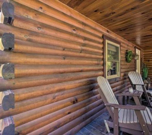 Rustic Dundee Log Cabin with Hot Tub and Forest Views!