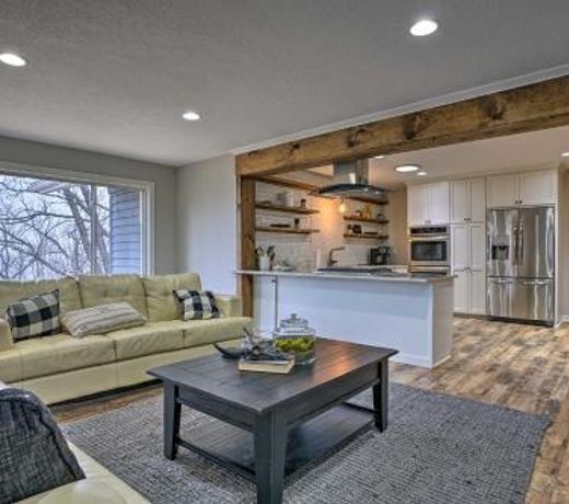 Chic Chaska Retreat with Deck Overlooking Dtwn!