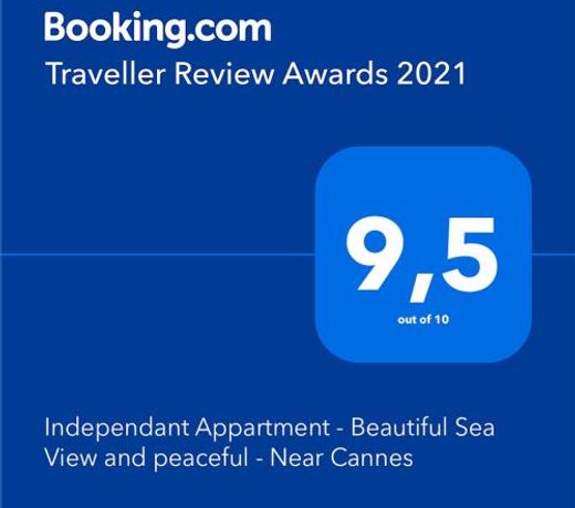 Independant Appartment - Beautiful Sea View and peaceful - Near Cannes