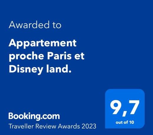 Appartement proche Paris et Disney land.