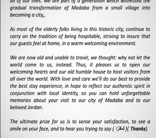 Alice & Andrew Apt. Few Steps to Madaba Old City Center