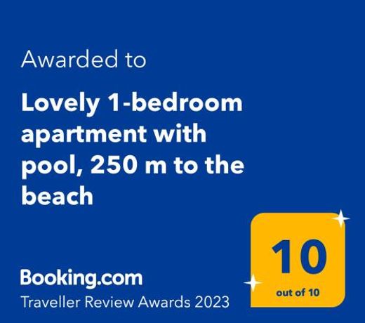Lovely 1-bedroom apartment with pool, 250 m to the beach