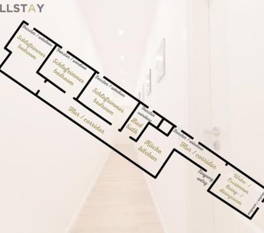 DWELLSTAY - Premium Wohnung I 95qm I 3 Schlafzimmer I großes Bad I Küche I Wohnzimmer I TV