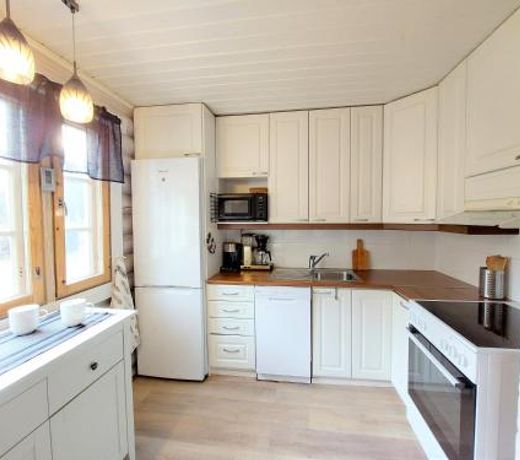 Taianomainen hirsihuvila Levillä