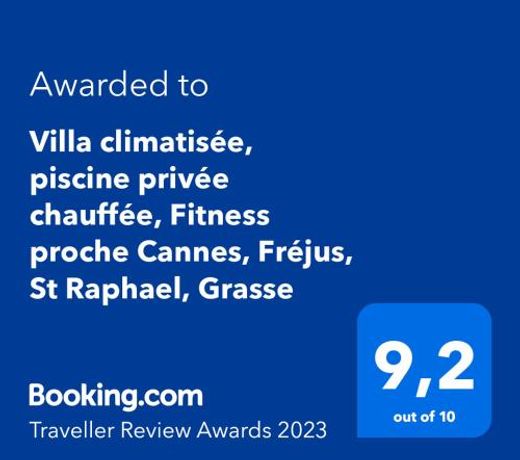 Villa climatisee, piscine privee chauffee, Fitness proche Cannes, Frejus, St Raphael, Grasse