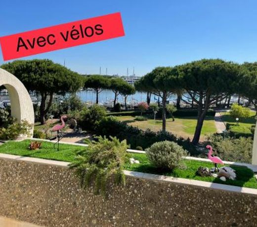 Studio vue port, belle terrasse, piscine