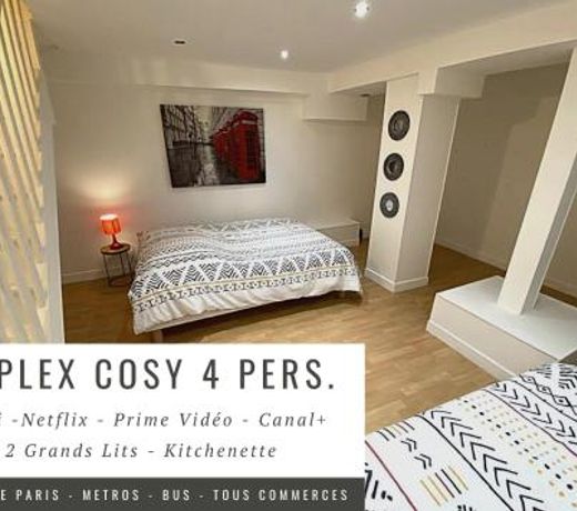 Duplex Cosy proche Paris(5mn)sans commission en +