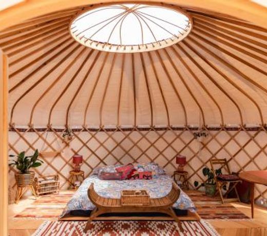 Luxury yurt glamping at Littlegrove