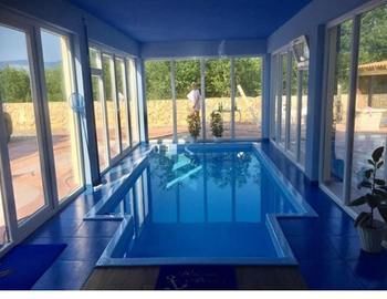 Villa with 4 bedrooms in Klimno with wonderful sea view indoor pool enclosed garden 300 m from the beach