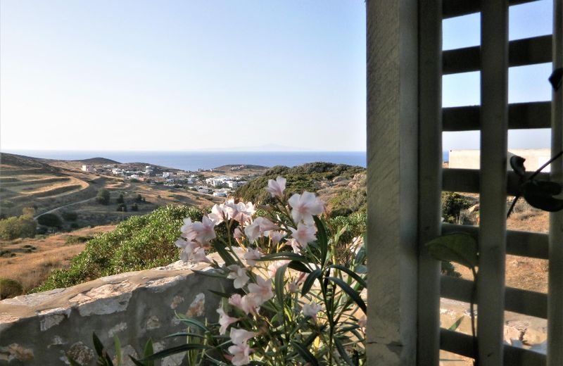 Stone guest house with a view to the Aegean sea