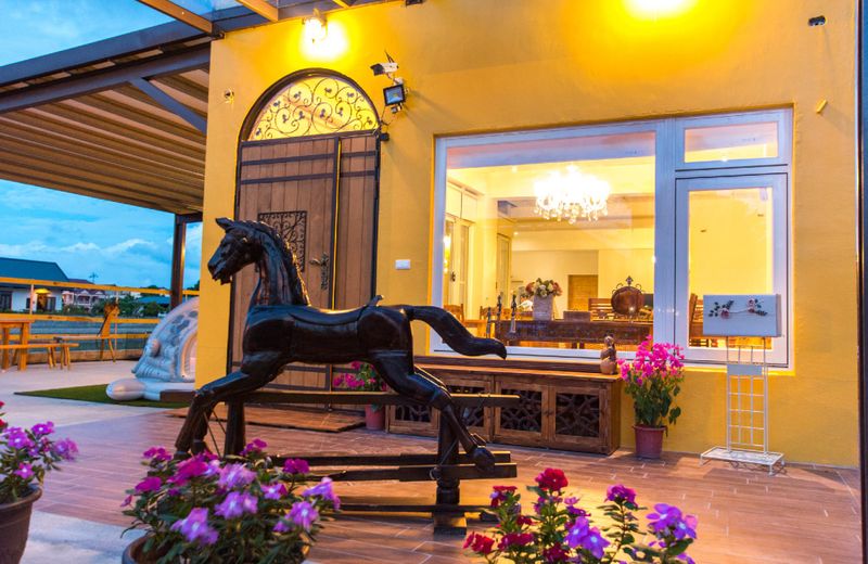 colorful wooden horse homestay