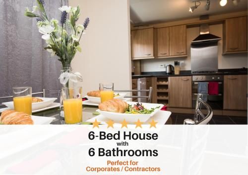 6-bedroom Contractor House with 6 bathrooms, Free WiFi and Parking - Kennedy House by Your Lettings Peterborough