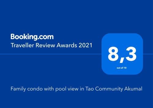 Family condo with pool view in Tao Community Akumal