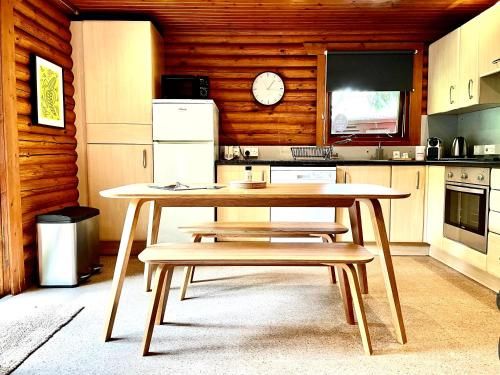 Riverside log cabins