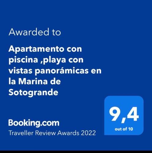 Apartamento con piscina ,playa con vistas panorámicas en la Marina de Sotogrande