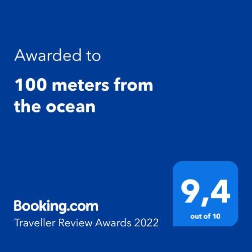 100 meters from the ocean