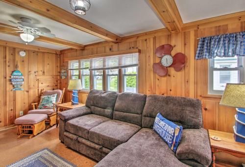 Beachfront Sebago Cottage with Deck and Grill!