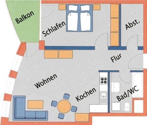 NB D6-2 - Gemütliche Ferienwohnung für 4 Personen mit Panoramablick in Cuxhaven-Sahlenburg