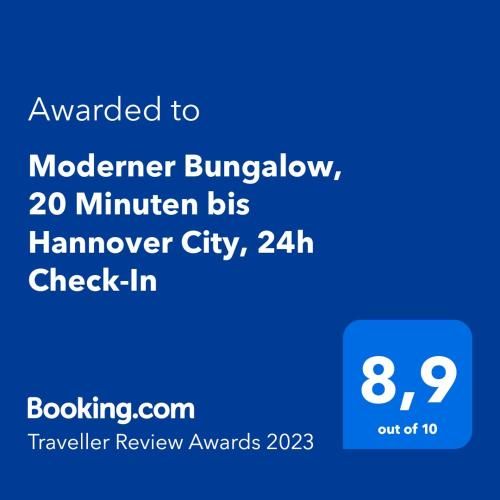 Moderner Bungalow, 20 Minuten bis Hannover City, 24h Check-In