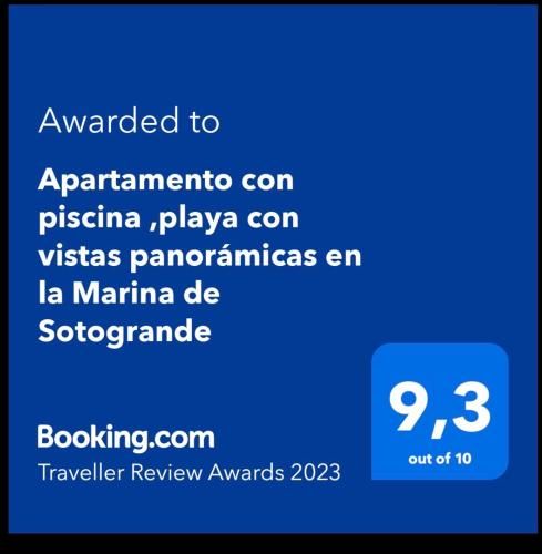 Apartamento con piscina ,playa con vistas panorámicas en la Marina de Sotogrande
