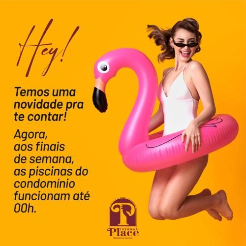 LINDO FLAT com PARQUE AQUÁTICO PERTO DO CENTRO DE CALDAS NOVAS!