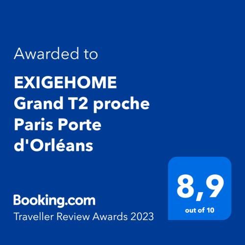 EXIGEHOME Grand T2 proche Paris Porte d'Orléans