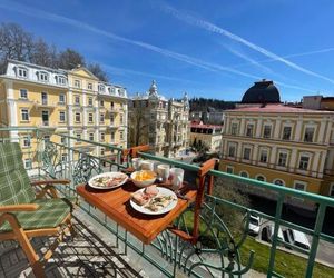 2 balconies above colonnade apartment Marianske Lazne Czech Republic