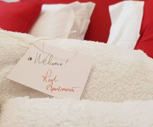 Red and Vanilla Apartment Como Italy