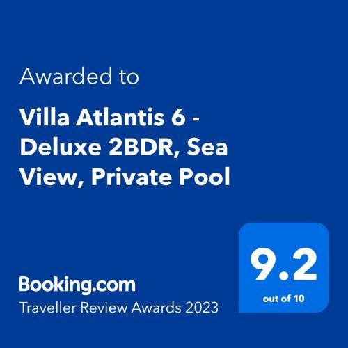 Villa Atlantis 6 – Deluxe 2BDR, Sea View, Private Pool