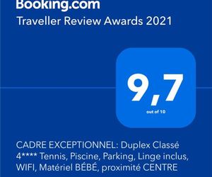 CADRE EXCEPTIONNEL: Duplex Classé 4**** Tennis, Piscine, Parking, Linge inclus, WIFI, Matériel BÉBÉ, proximité CENTRE Deauville France