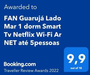 FAN Guarujá Lado Mar 1 dorm 1 vaga Wi-Fi Ar Net até 6 pessoas Guaruja Brazil