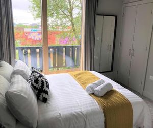 Ecohome on the canal in a historic site near city Coventry United Kingdom