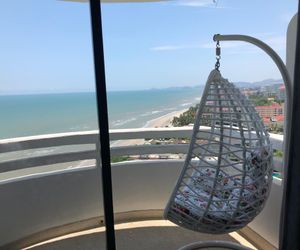 Panoramic beach view from personal balcony Ban Bo Fai Thailand