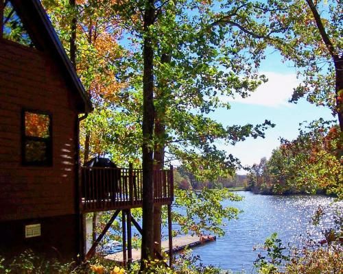 Photo of Hocking Hills Lake Cabin with Hot Tub, Deck and Dock!